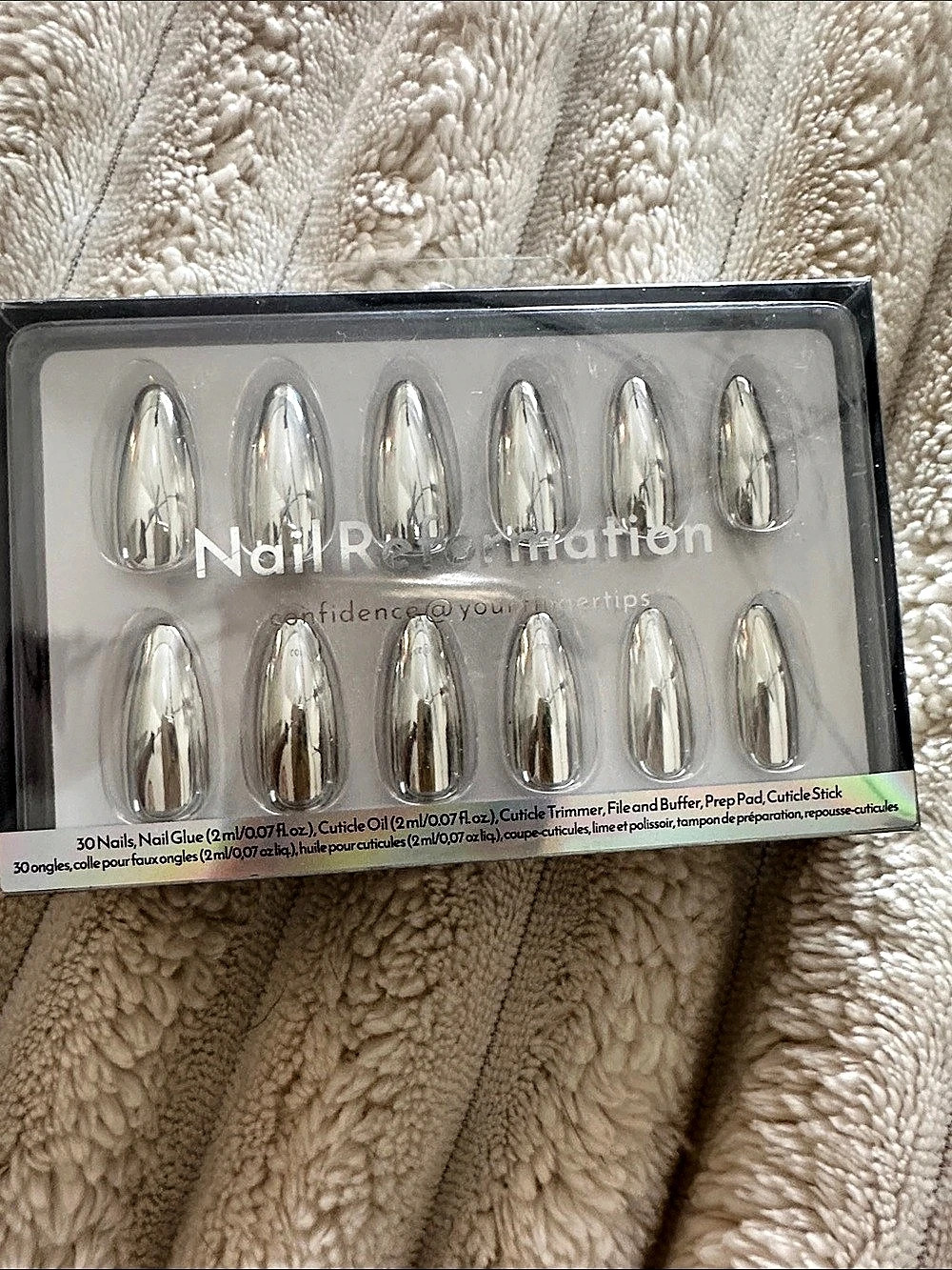 Nail Reformation Silver Reflections Metallic Press-On Nails